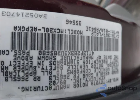 2003 Toyota Avalon Xls из США, поврежденный, VIN 4T1BF28BX3U285680